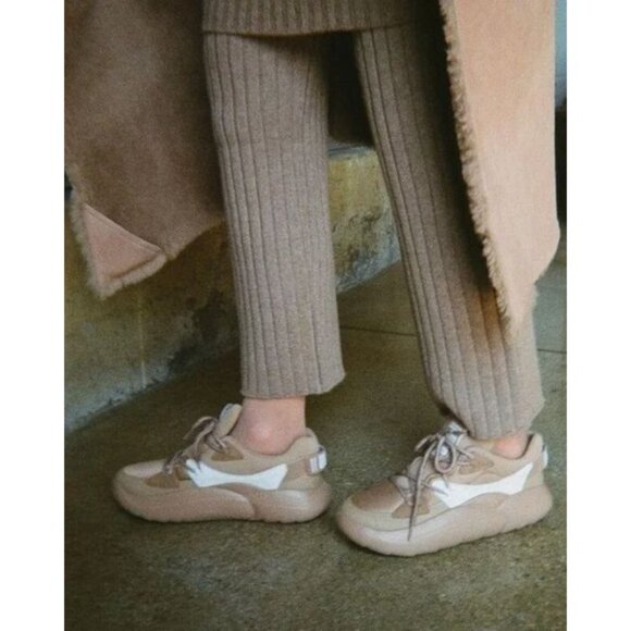 UGG Women's Sand/White LA Alto Cloud Lace Platform Fashion Sneaker Size 6 - Picture 13 of 13